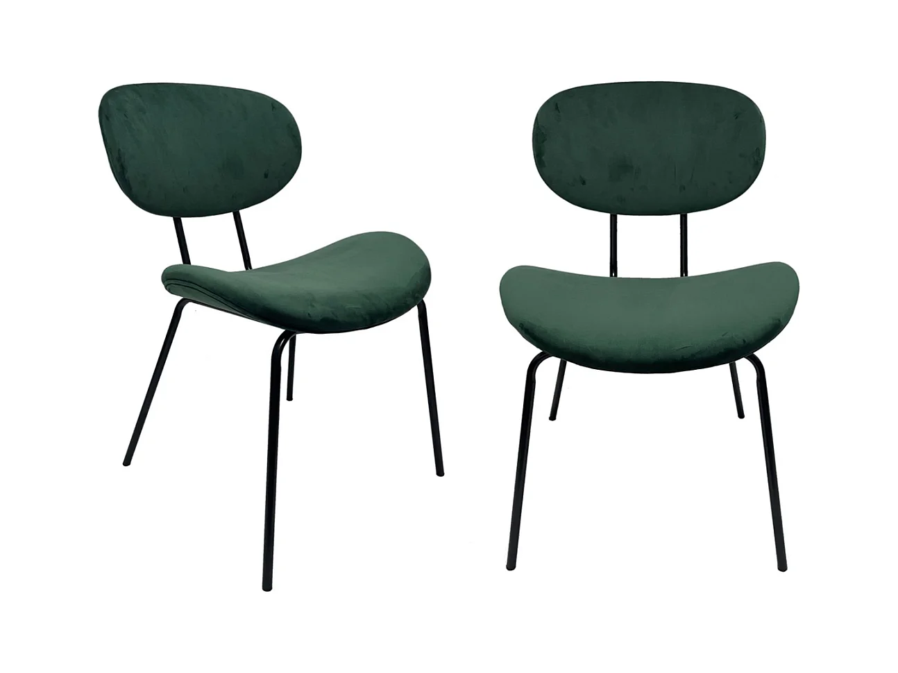 Lote de 2 sillas de comedor de terciopelo verde esmeralda L57 cm - MELO