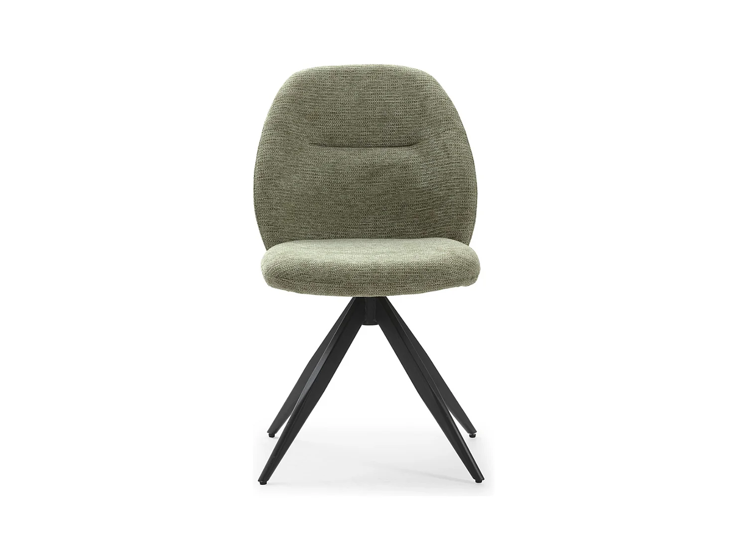 Lot de 2 chaises pivotantes en tissu avec pieds en métal noir L47 cm - TAMARA