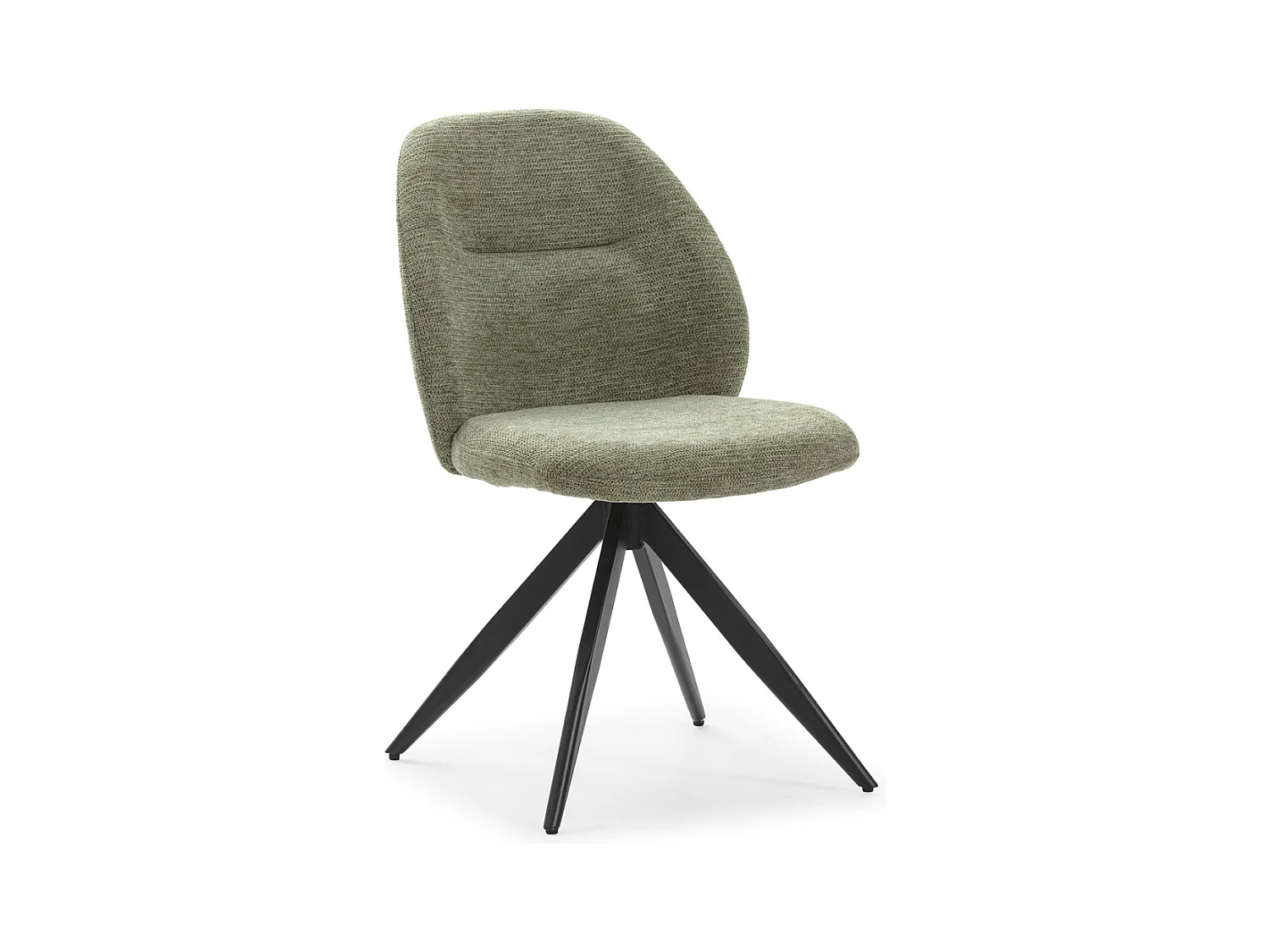 Lot de 2 chaises pivotantes en tissu avec pieds en métal noir L47 cm - TAMARA