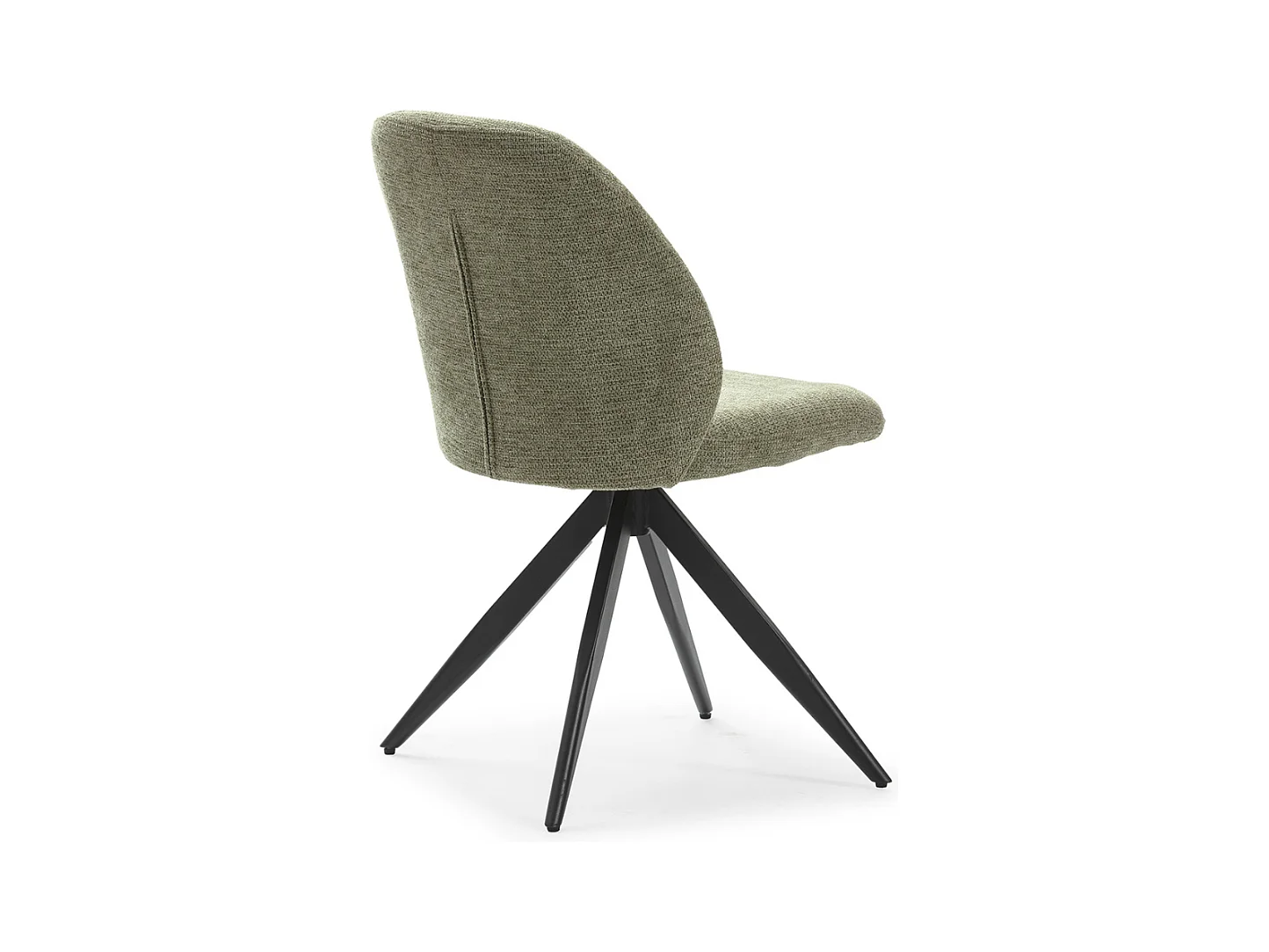 Lot de 2 chaises pivotantes en tissu avec pieds en métal noir L47 cm - TAMARA