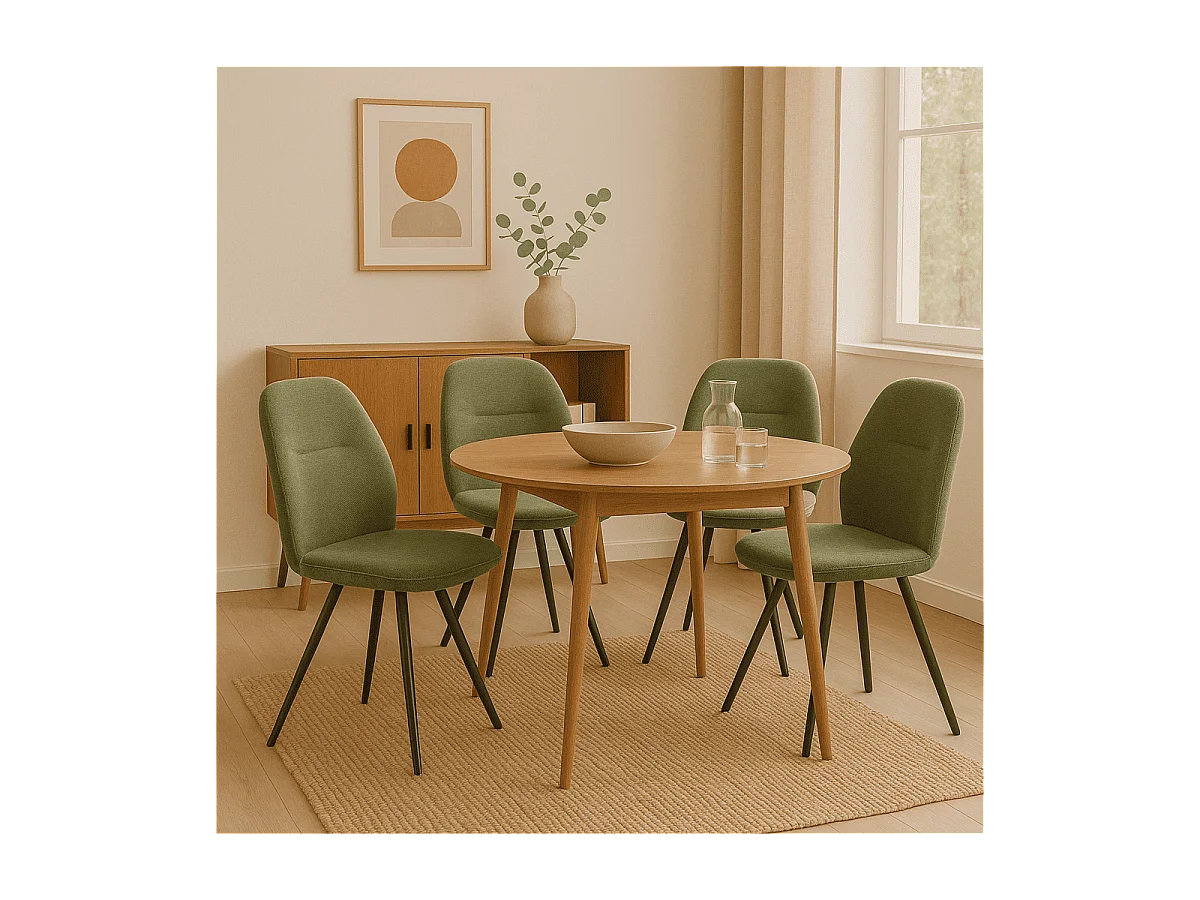 Conjunto de 2 cadeiras giratórias em tecido preto e metal 47x47 h85 cm