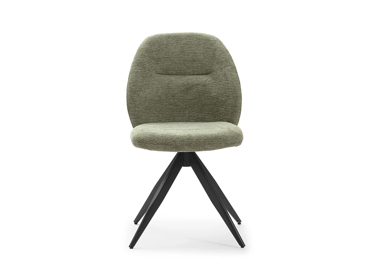 Lot de 2 chaises pivotantes en tissu avec pieds en métal noir L47 cm - TAMARA