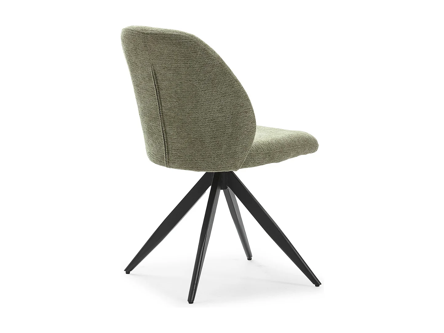 Lot de 2 chaises pivotantes en tissu avec pieds en métal noir L47 cm - TAMARA