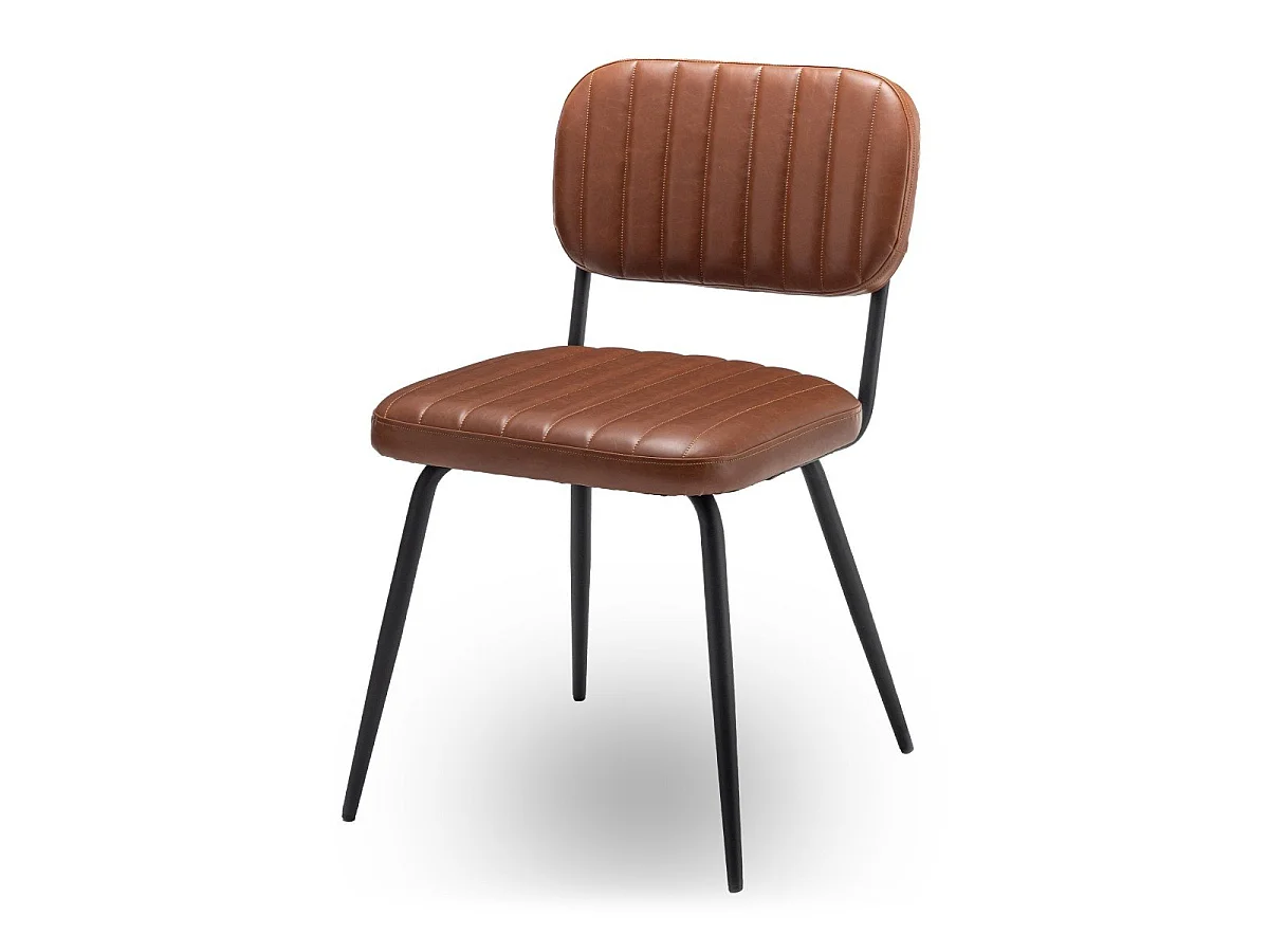 Lot de 2 chaises de séjour marron L56 cm - SPARTE