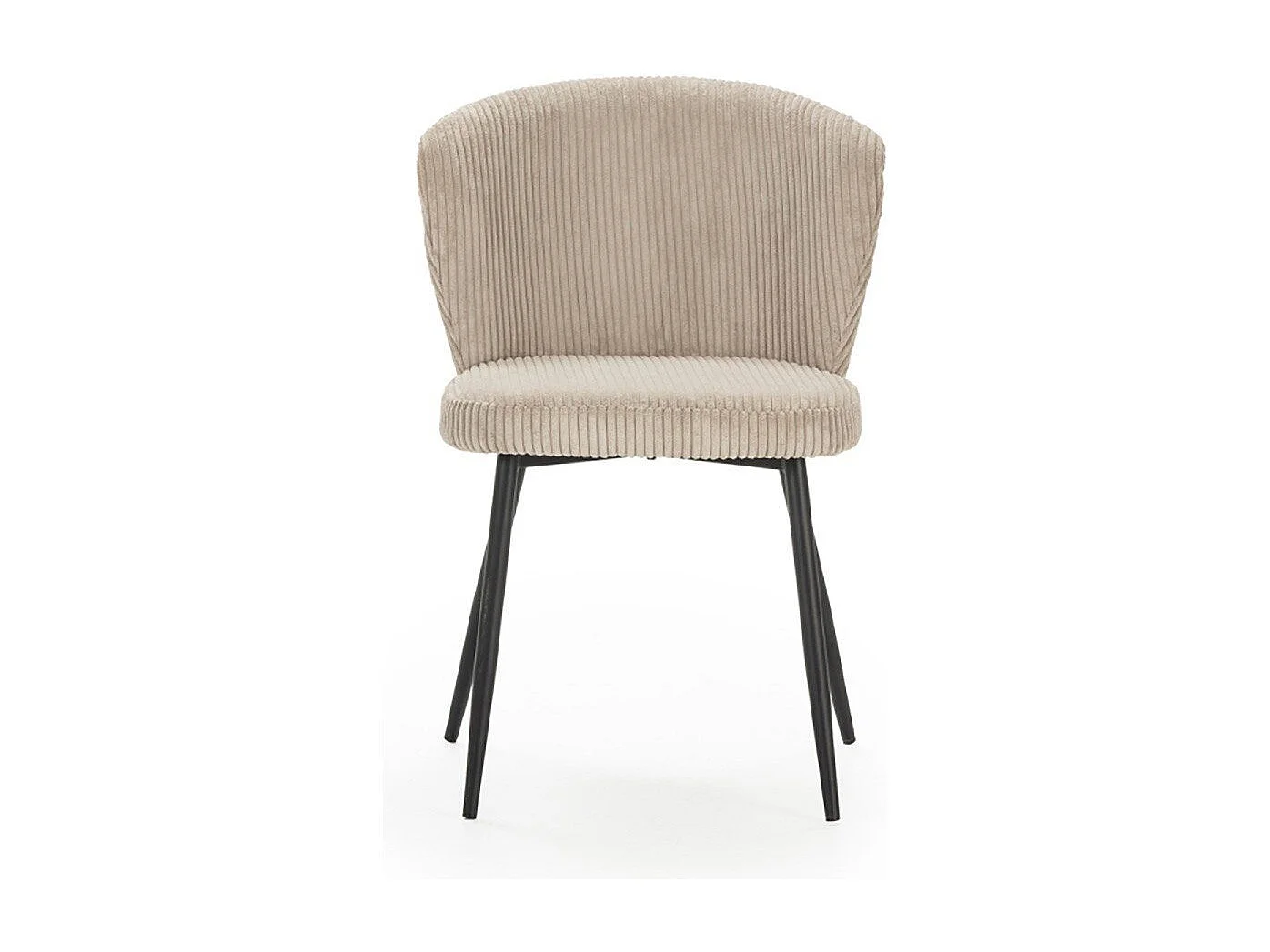 Lot de 4 chaises en velours côtelé avec pieds en métal noir L47 cm - MEGAN