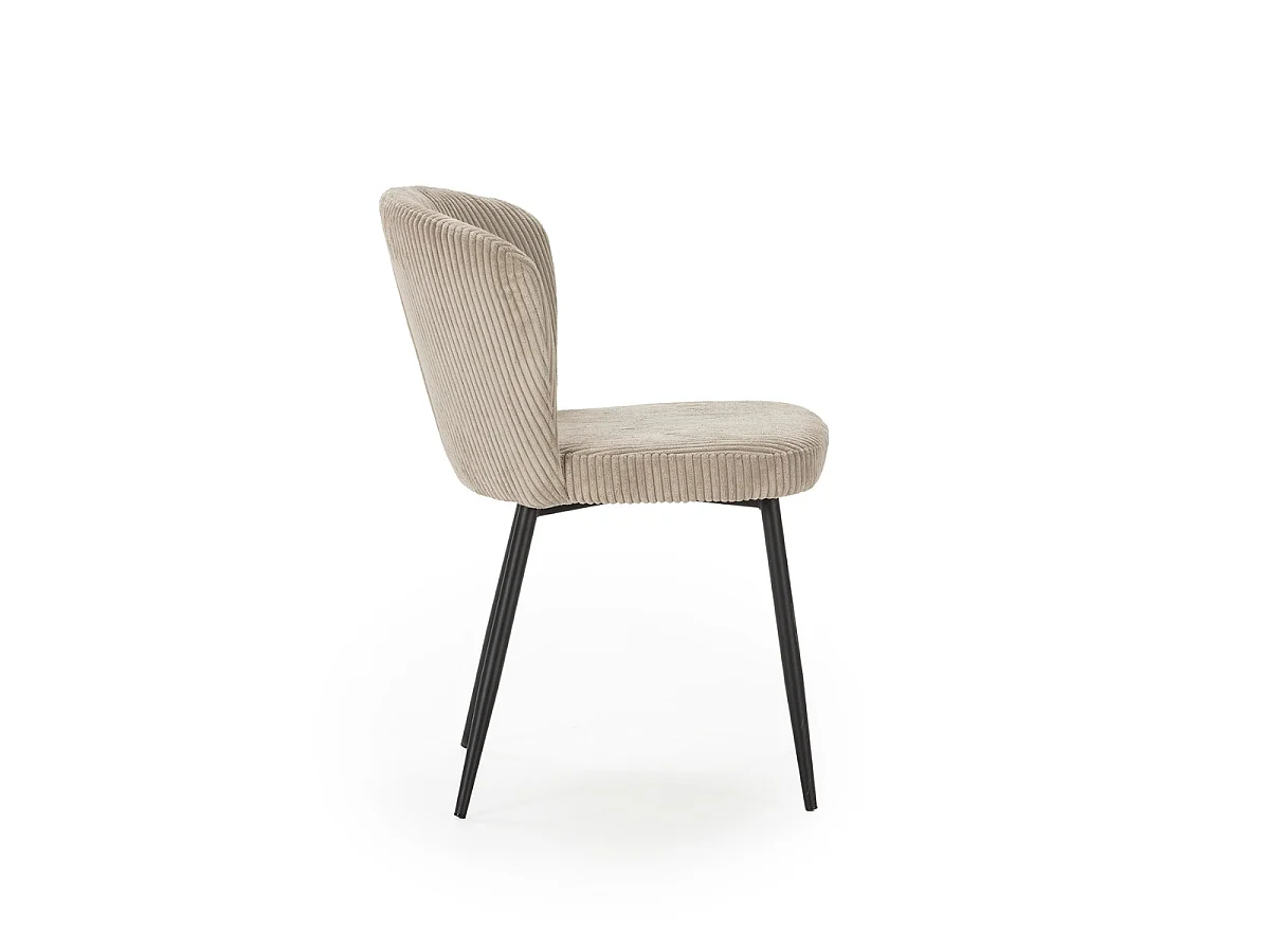 Lot de 4 chaises en velours côtelé avec pieds en métal noir L47 cm - MEGAN