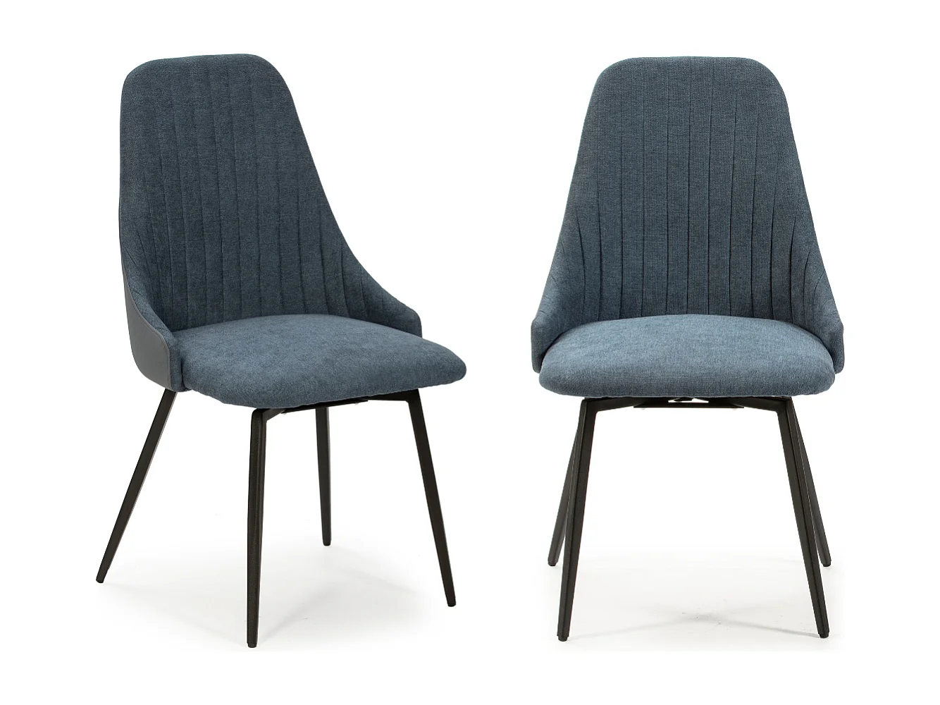 Set van 2 draaibare stoelen in stof met zwarte metalen poten L50 cm - ELMA