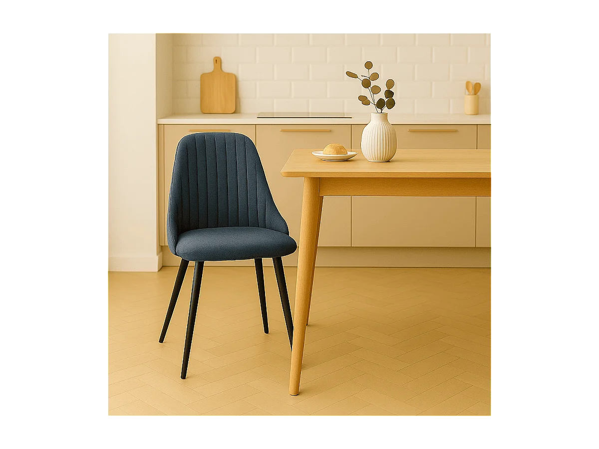 Set van 2 draaibare stoelen in stof met zwarte metalen poten L50 cm - ELMA