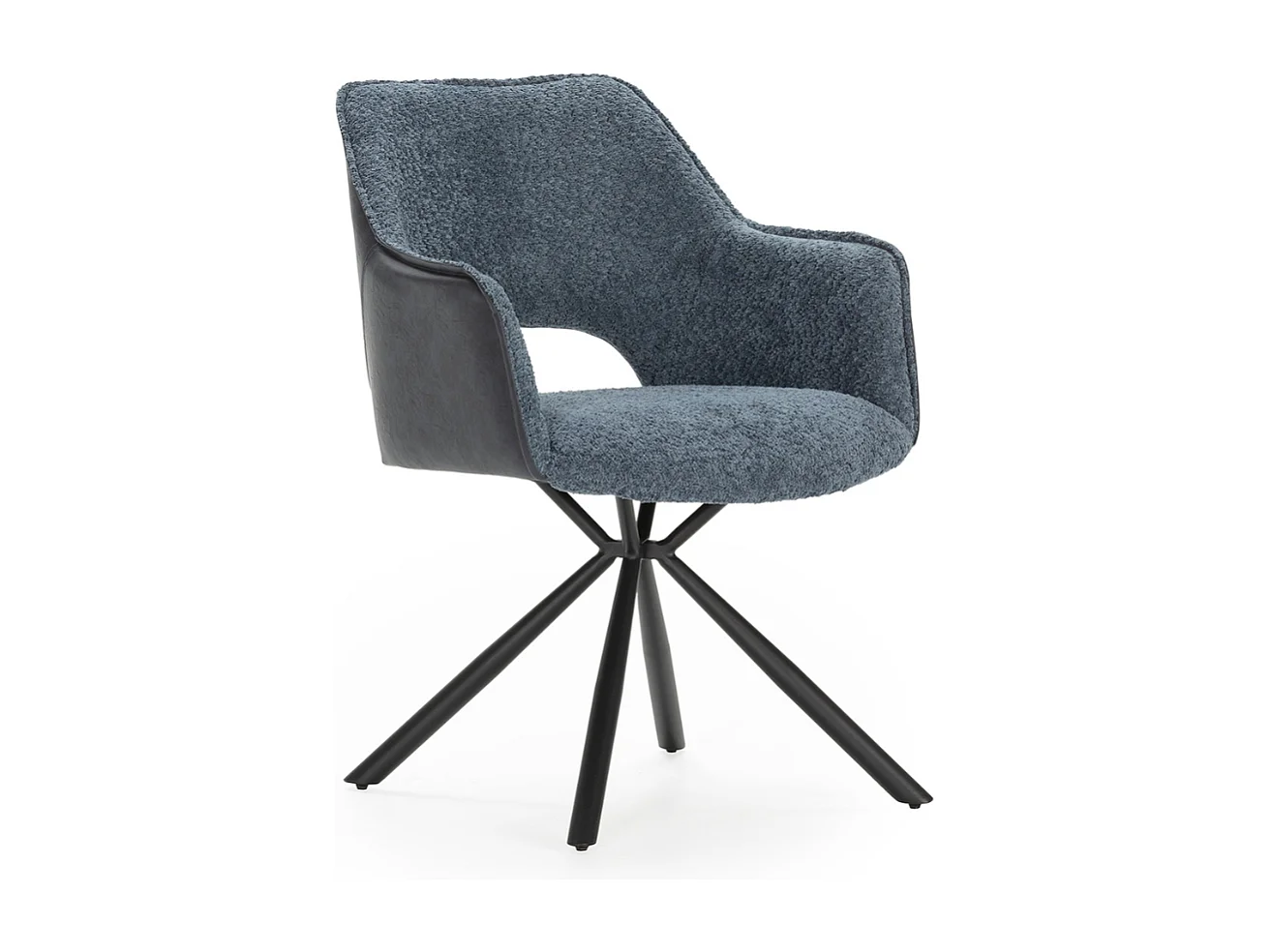 Set van 2 fauteuils in stof met zwarte metalen poten L62 cm - MARIEL