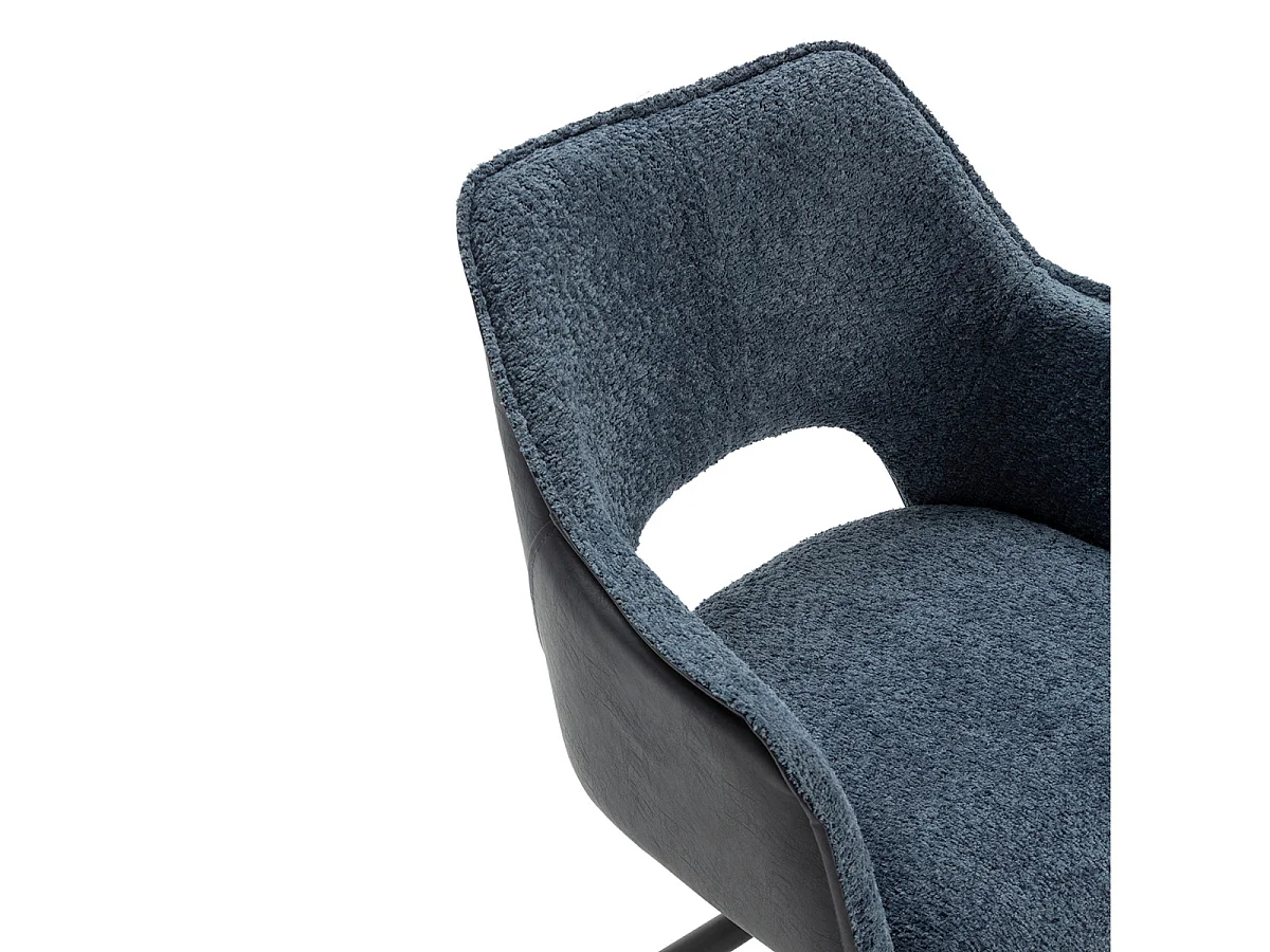 Set van 2 fauteuils in stof met zwarte metalen poten L62 cm - MARIEL