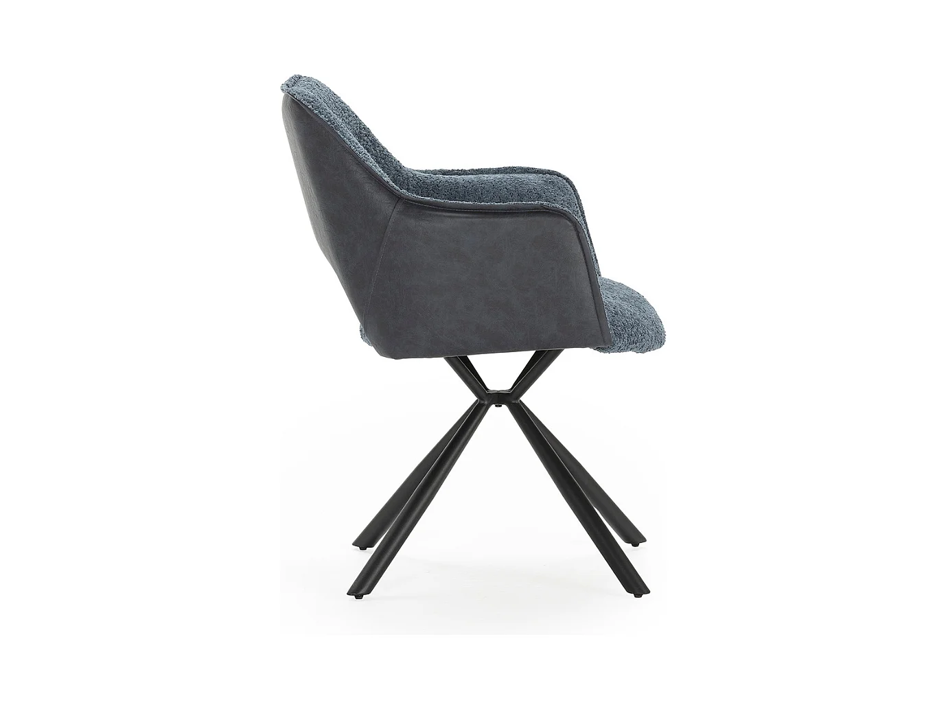 Lot de 2 fauteuils en tissu avec pieds en métal noir L62 cm - MARIEL