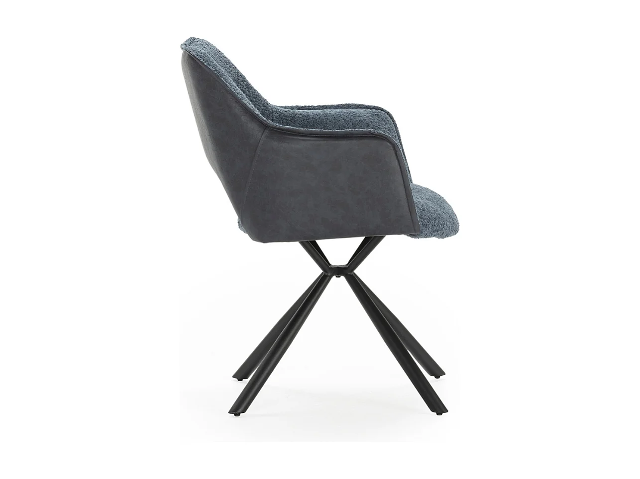 Lot de 2 fauteuils en tissu avec pieds en métal noir L62 cm - MARIEL