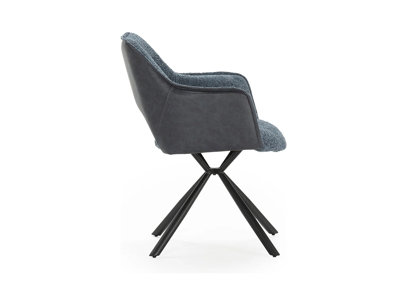 Lot de 2 fauteuils en tissu avec pieds en métal noir L62 cm - MARIEL