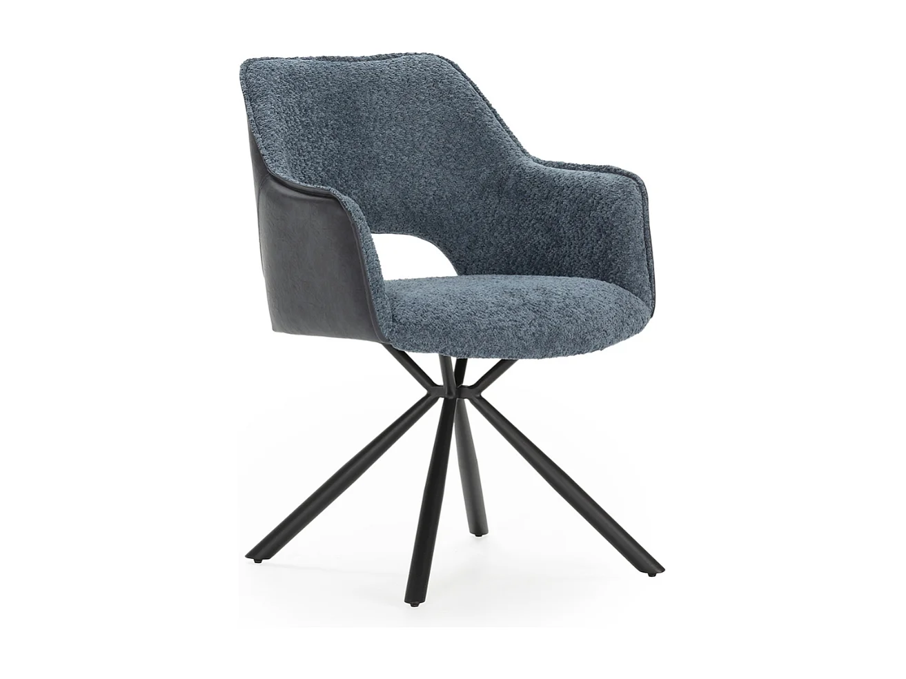 Lot de 2 fauteuils en tissu avec pieds en métal noir L62 cm - MARIEL