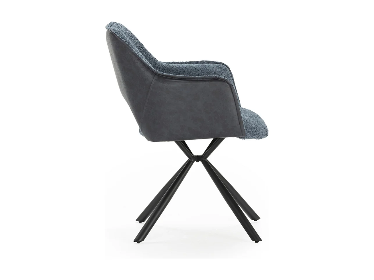 Lot de 2 fauteuils en tissu avec pieds en métal noir L62 cm - MARIEL