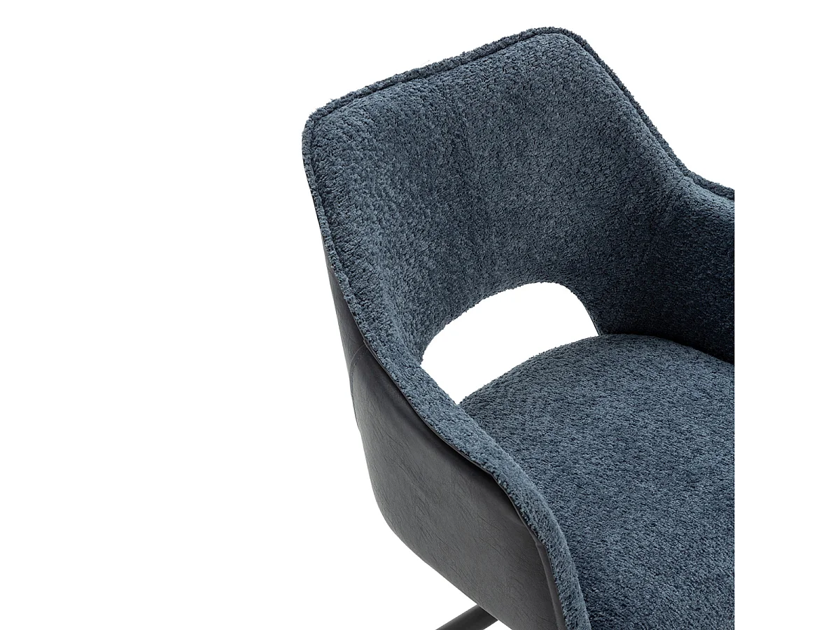 Lot de 2 fauteuils en tissu avec pieds en métal noir L62 cm - MARIEL