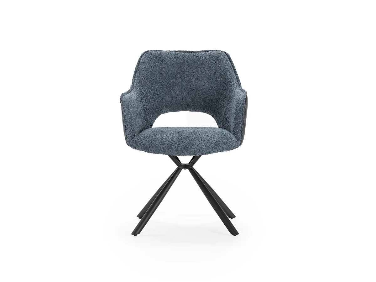 Lot de 2 fauteuils en tissu avec pieds en métal noir L62 cm - MARIEL