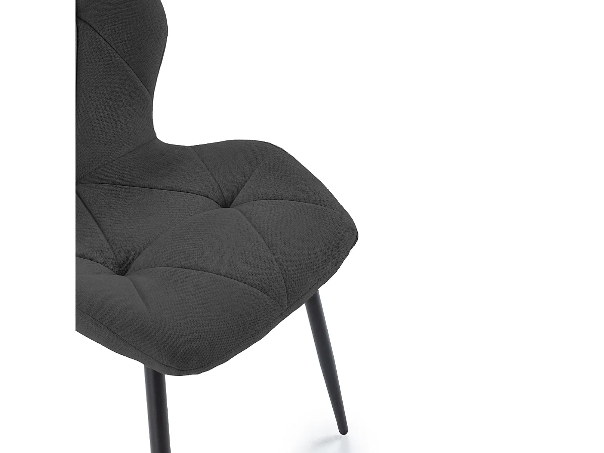 Lot de 4 chaises en tissu avec pieds en métal noir L47,5 cm - LUNA