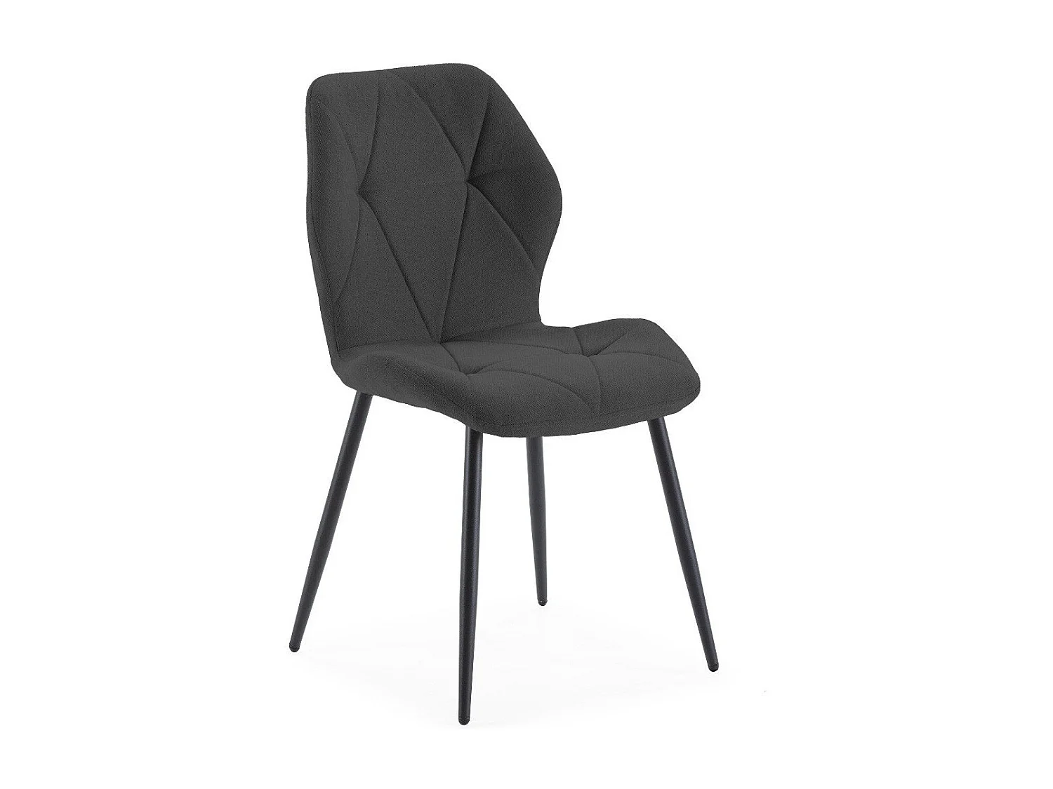 Lot de 4 chaises en tissu avec pieds en métal noir L47,5 cm - LUNA