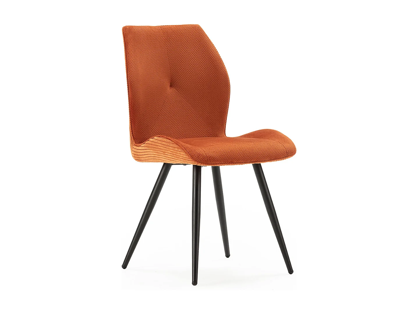 Set di 2 sedie in tessuto con gambe in metallo nero L45 cm - ADAYA