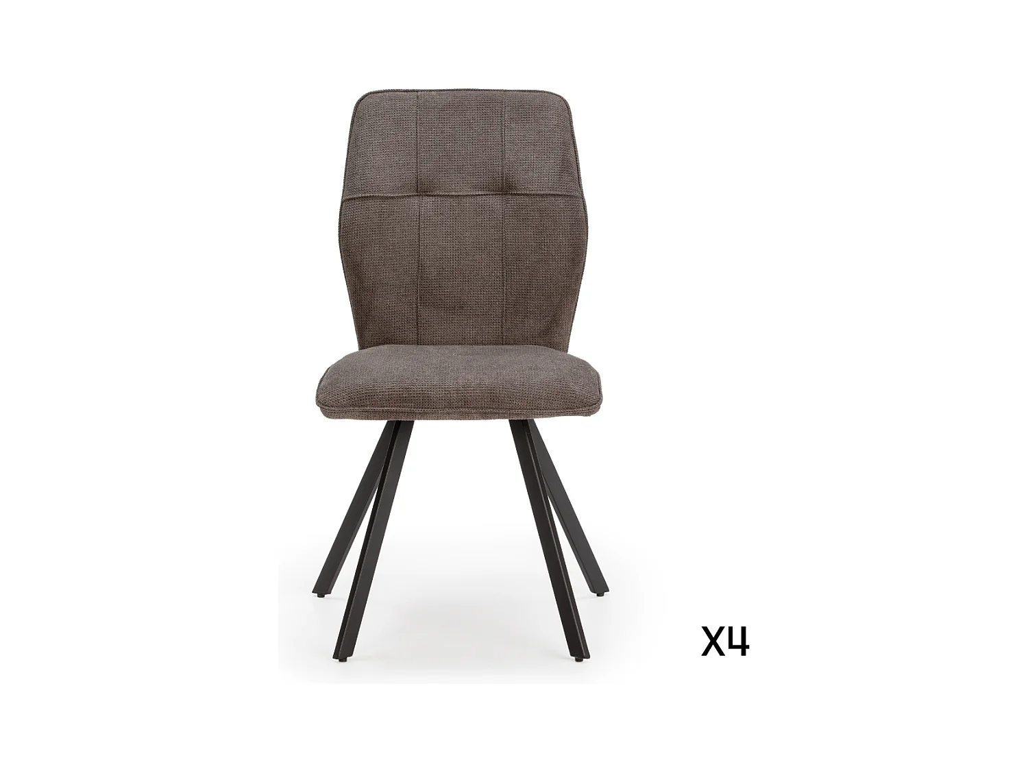 Lot de 4 chaises en tissu avec pieds en métal noir L47 cm - MERY