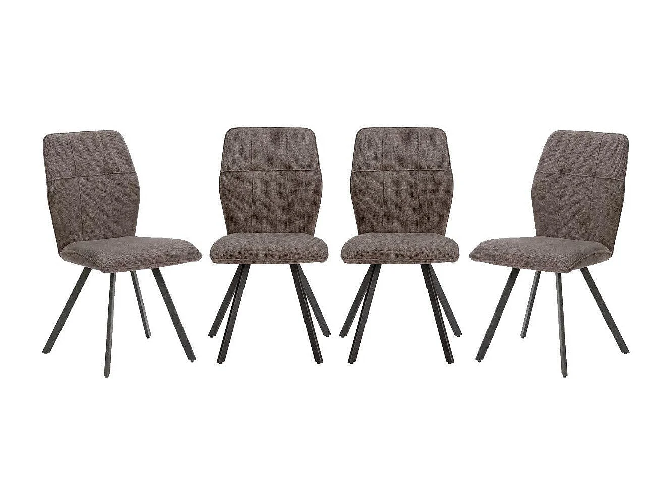 Lot de 4 chaises en tissu avec pieds en métal noir L47 cm - MERY