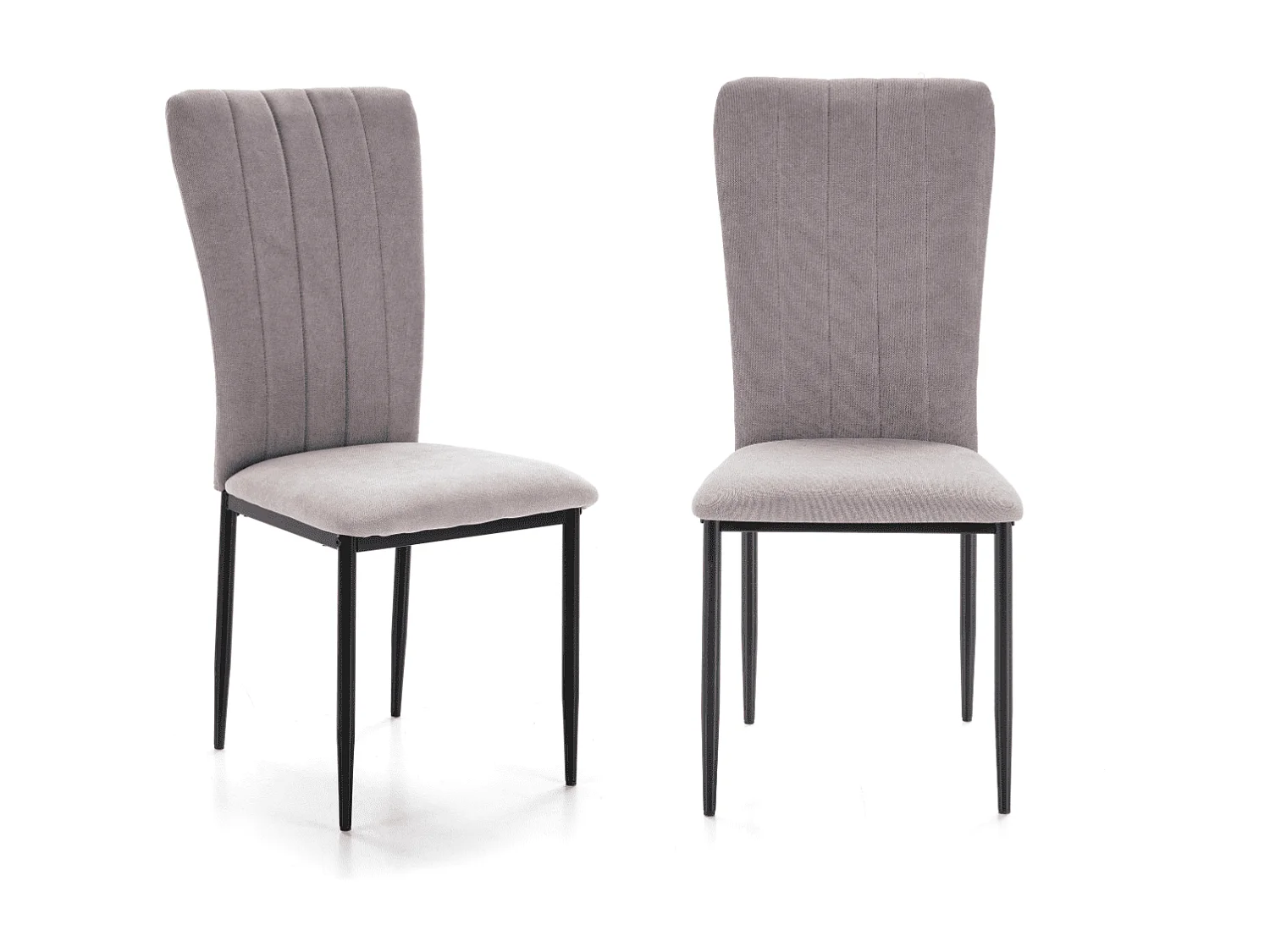 Lot de 4 chaises en tissu avec pieds en métal noir L43 cm - HOLLY