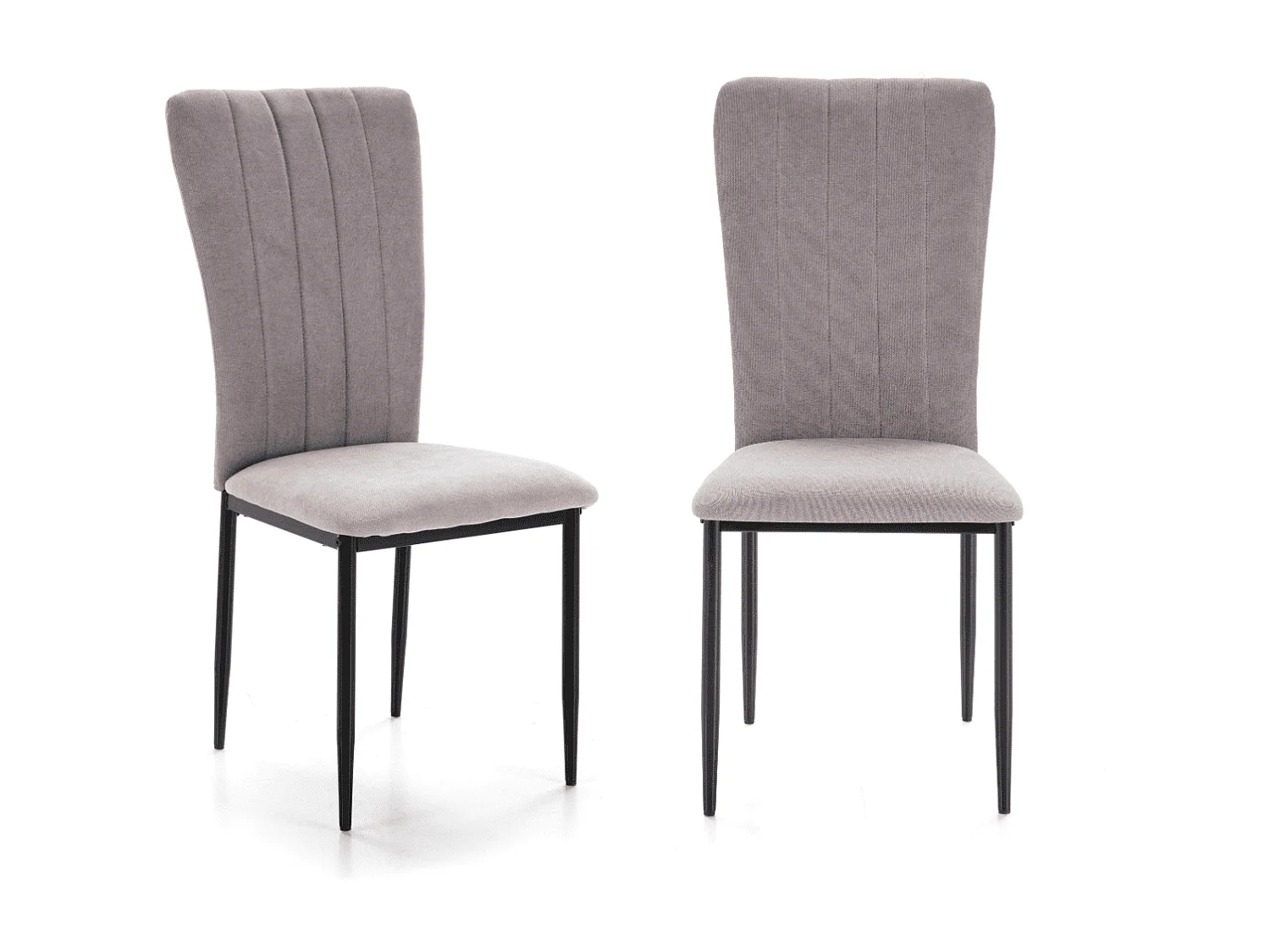 Lot de 4 chaises en tissu avec pieds en métal noir L43 cm - HOLLY