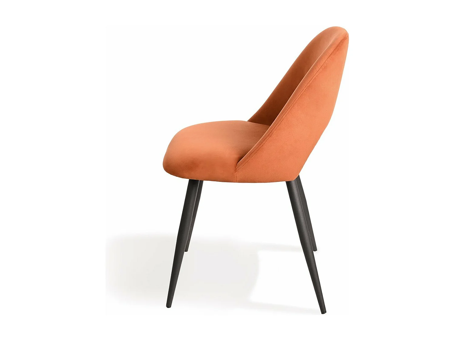 Lot de 2 chaises de séjour en tissu avec piètement en métal noir L58 cm - AIMABLE