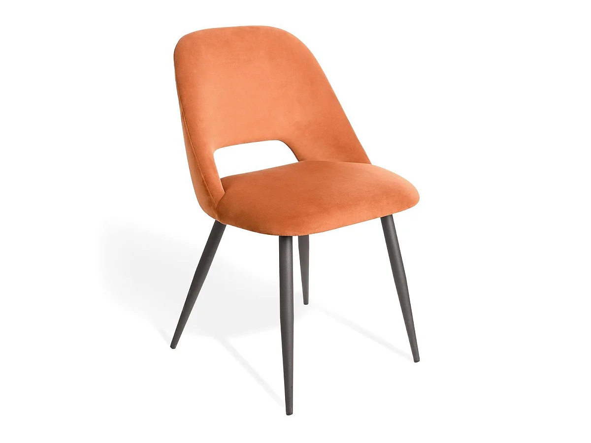 Lot de 2 chaises de séjour en tissu avec piètement en métal noir L58 cm - AIMABLE