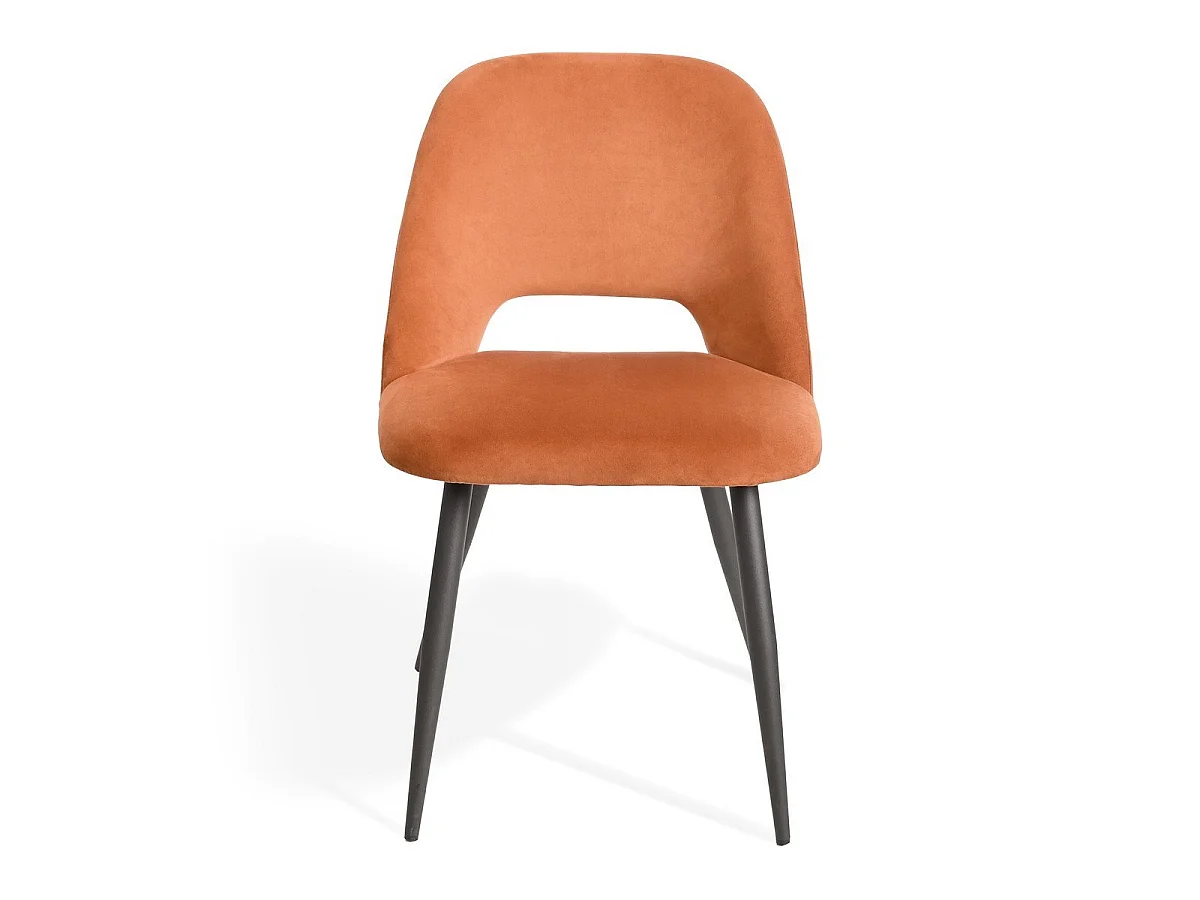 Lot de 2 chaises de séjour en tissu avec piètement en métal noir L58 cm - AIMABLE