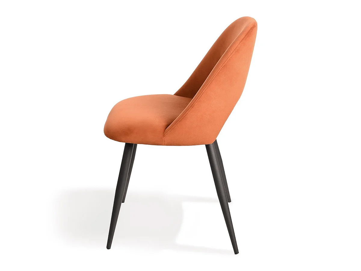 Lot de 2 chaises de séjour en tissu avec piètement en métal noir L58 cm - AIMABLE