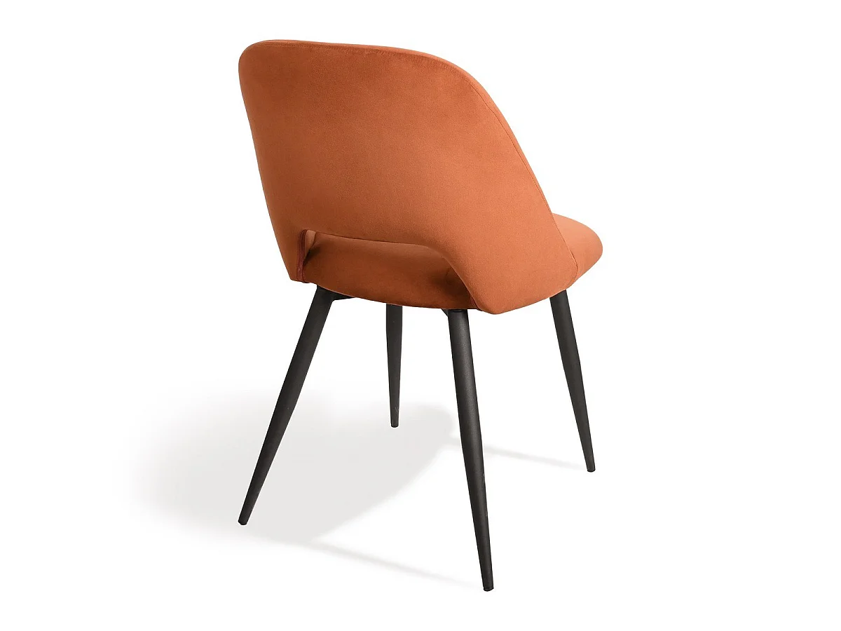 Lot de 2 chaises de séjour en tissu avec piètement en métal noir L58 cm - AIMABLE
