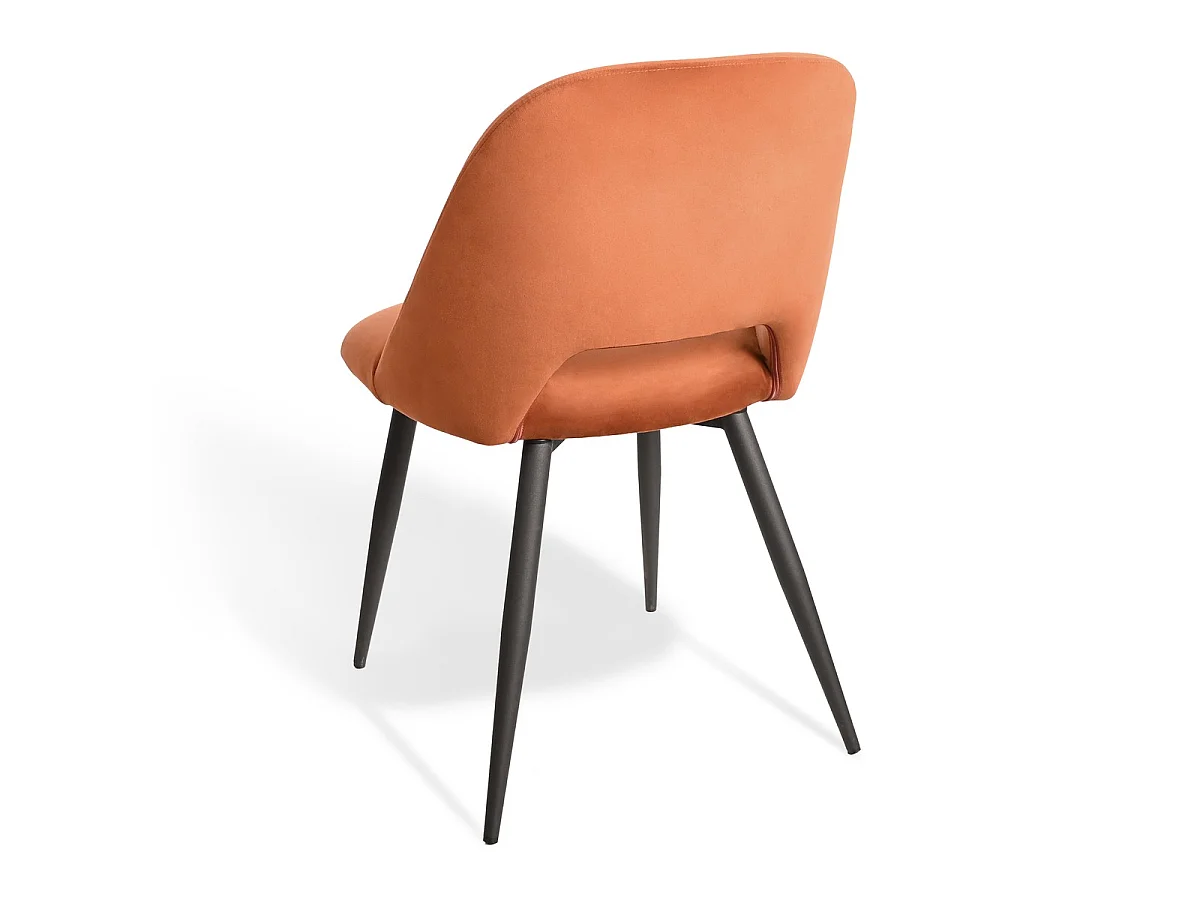 Lot de 2 chaises de séjour en tissu avec piètement en métal noir L58 cm - AIMABLE
