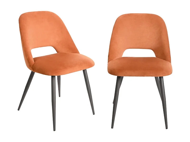 2er-Set Esszimmerstühle aus Stoff mit schwarzem Metallgestell L58 cm - AIMABLE