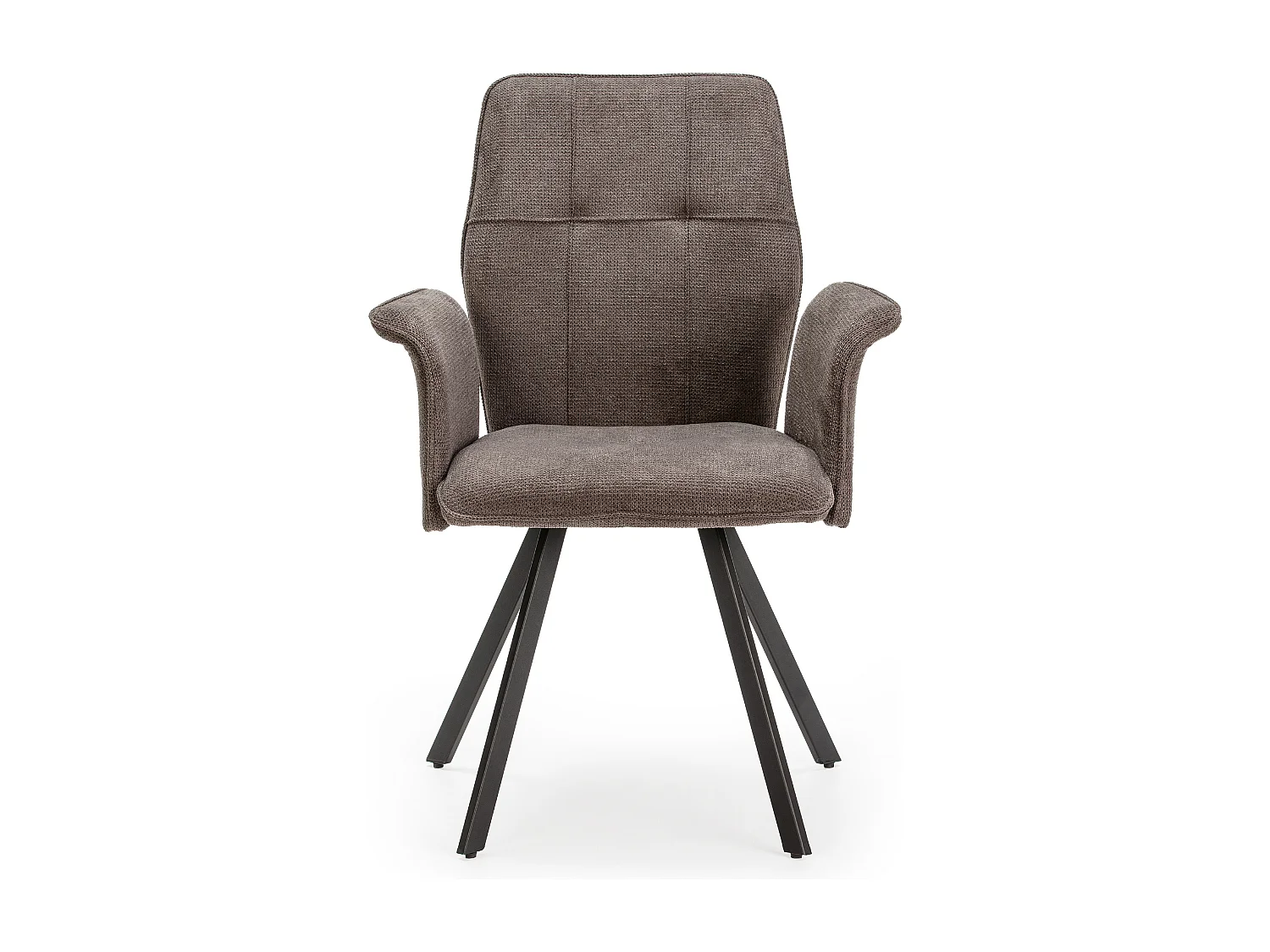 Lot de 2 fauteuils en tissu avec pieds en métal noir L62 cm - MERY