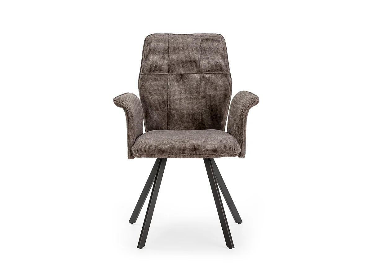 Lot de 2 fauteuils en tissu avec pieds en métal noir L62 cm - MERY