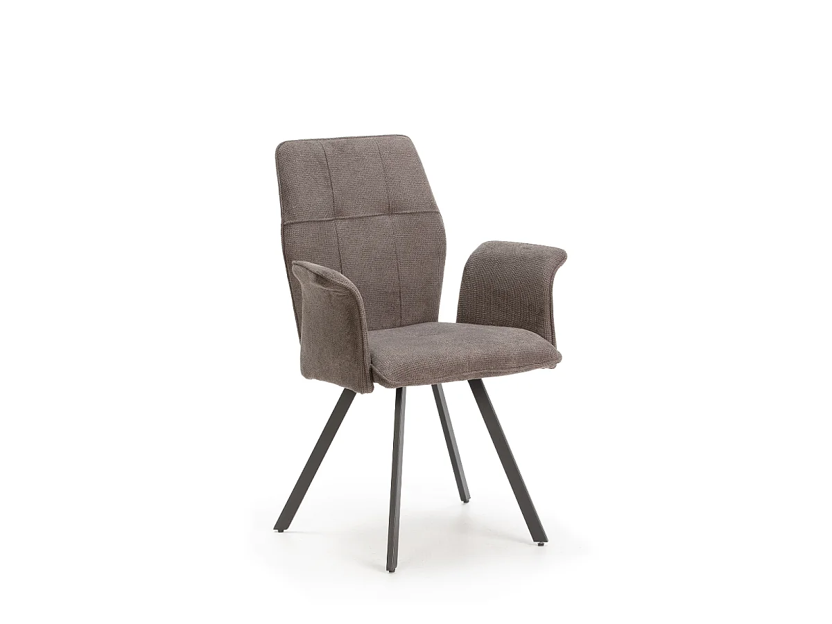 Lot de 2 fauteuils en tissu avec pieds en métal noir L62 cm - MERY