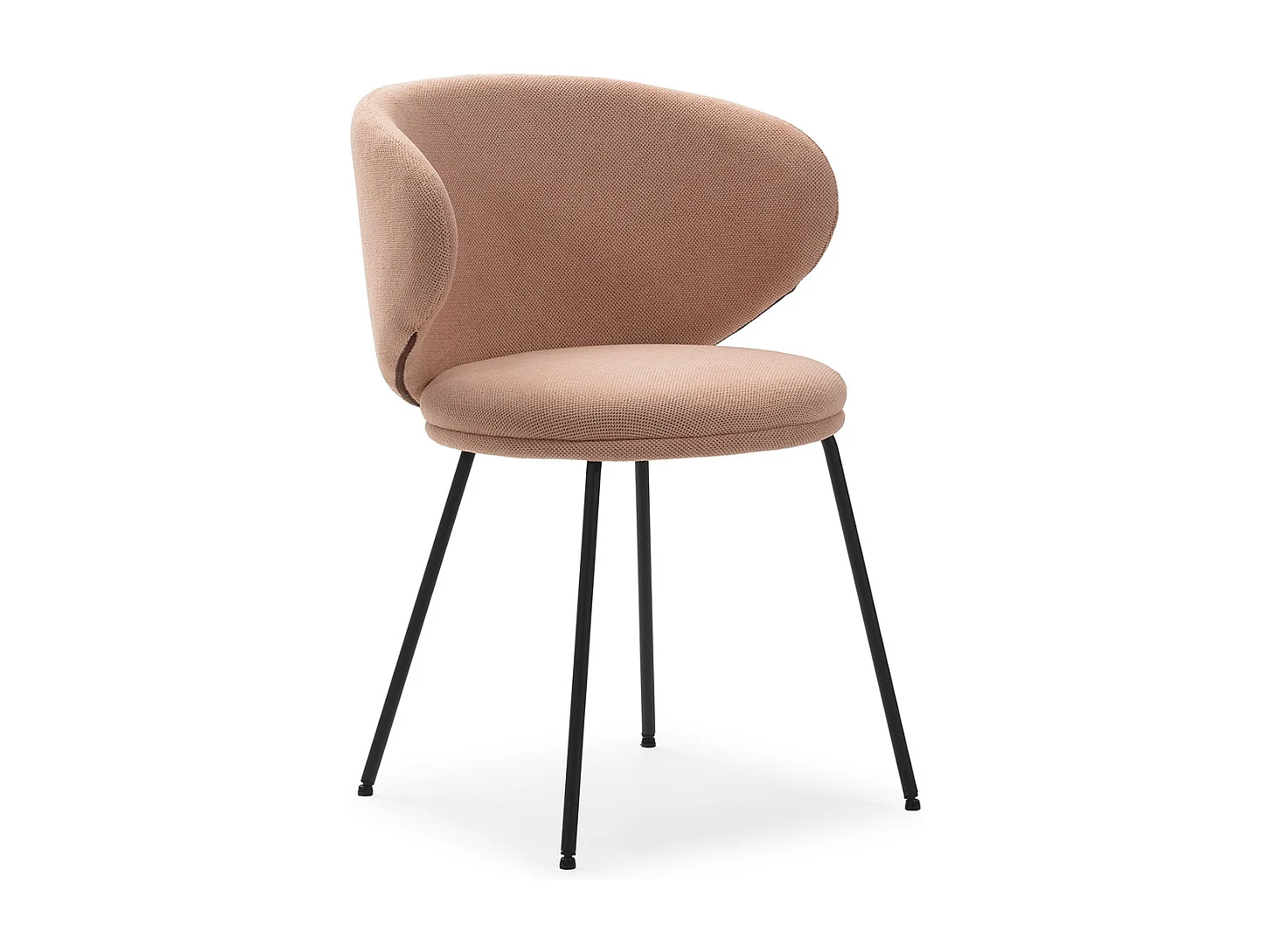 Lot de 2 chaises en tissu avec pieds en métal noir L60 cm - RUSH