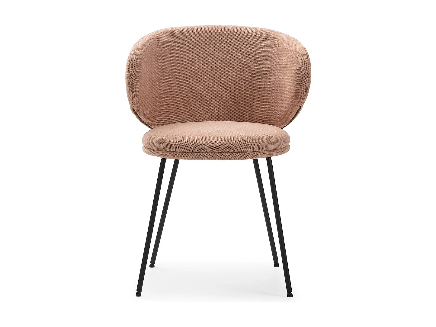 Lot de 2 chaises en tissu avec pieds en métal noir L60 cm - RUSH