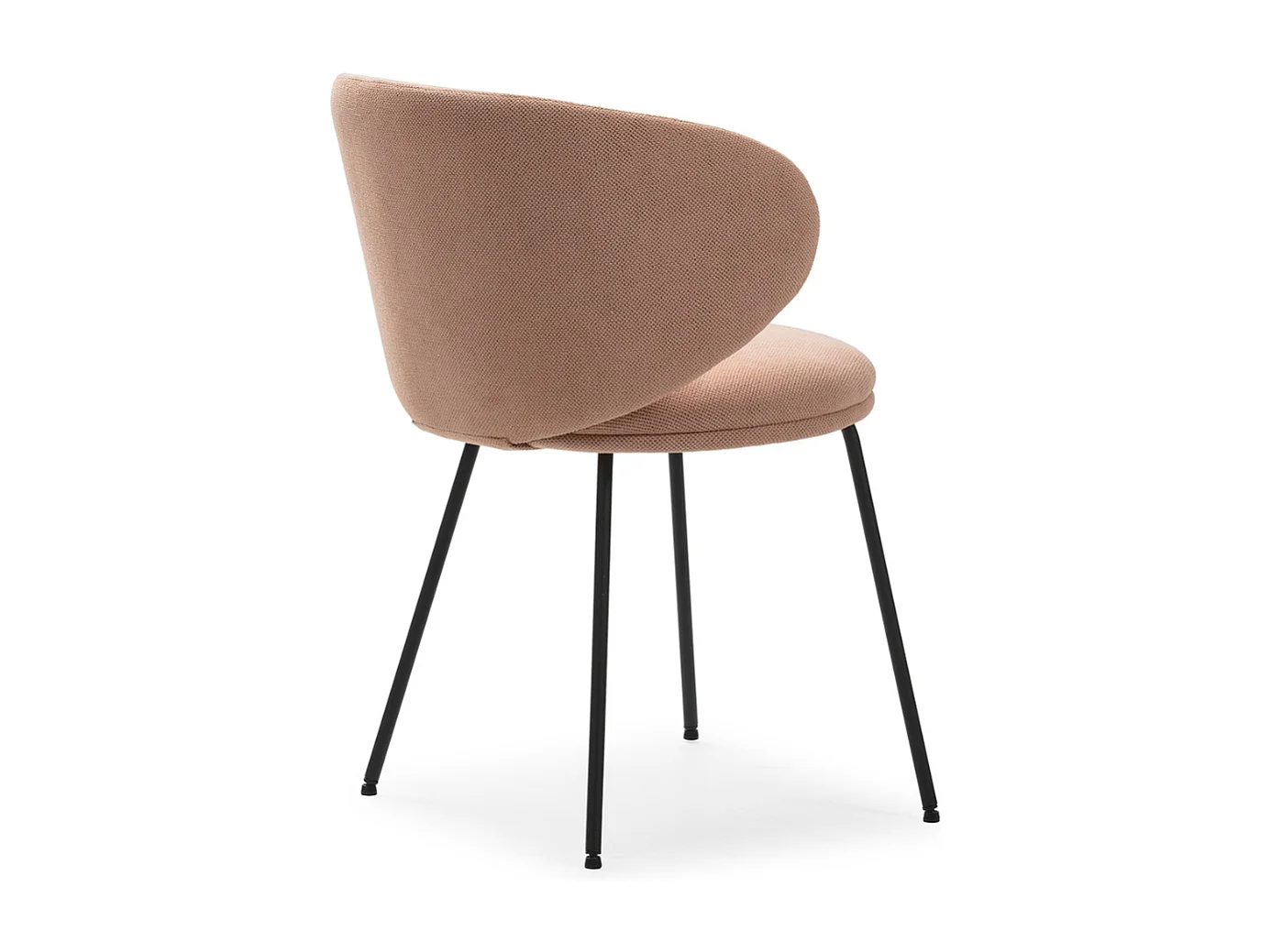 Lot de 2 chaises en tissu avec pieds en métal noir L60 cm - RUSH