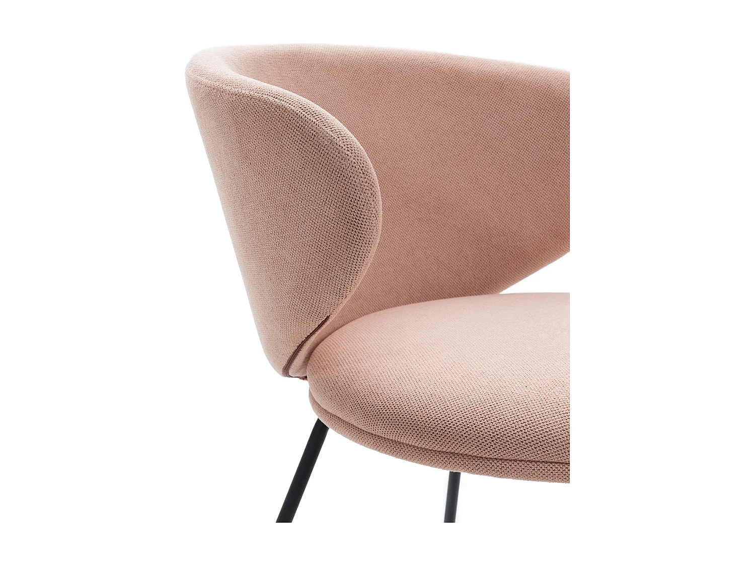 Lot de 2 chaises en tissu avec pieds en métal noir L60 cm - RUSH