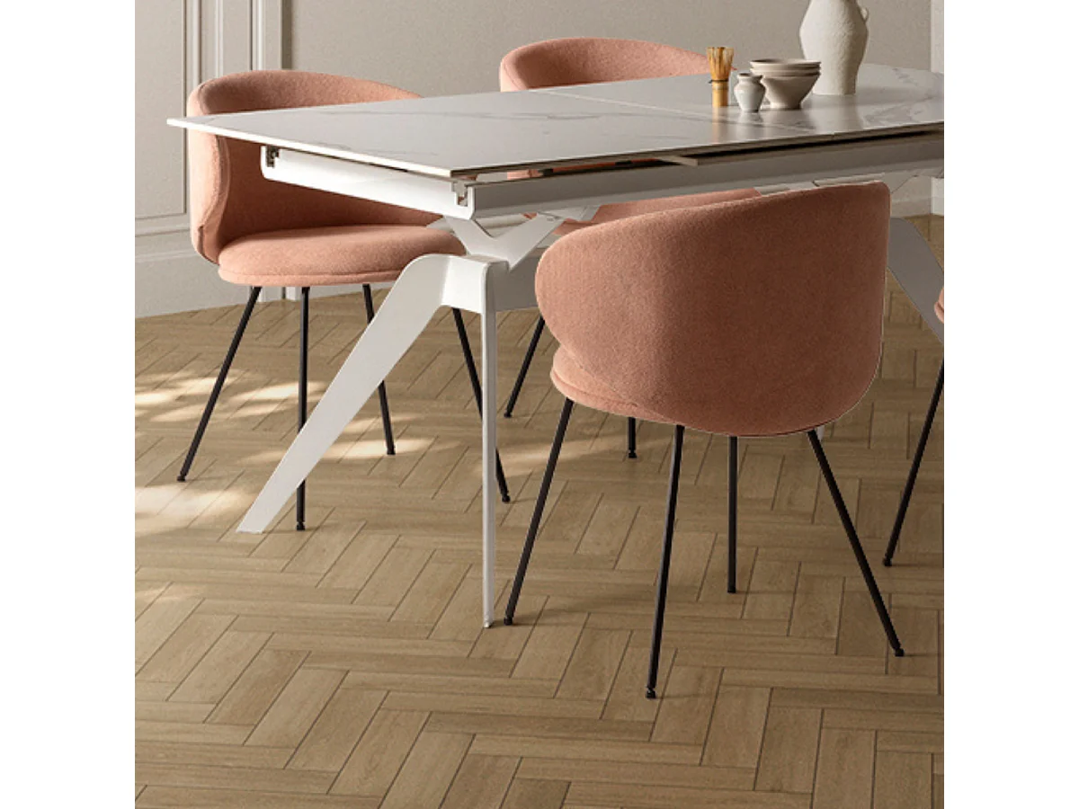 Lot de 2 chaises en tissu avec pieds en métal noir L60 cm - RUSH