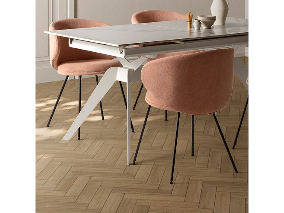 Set aus 2 Stühlen aus Stoff mit schwarzen Metallbeinen L60 cm - RUSH