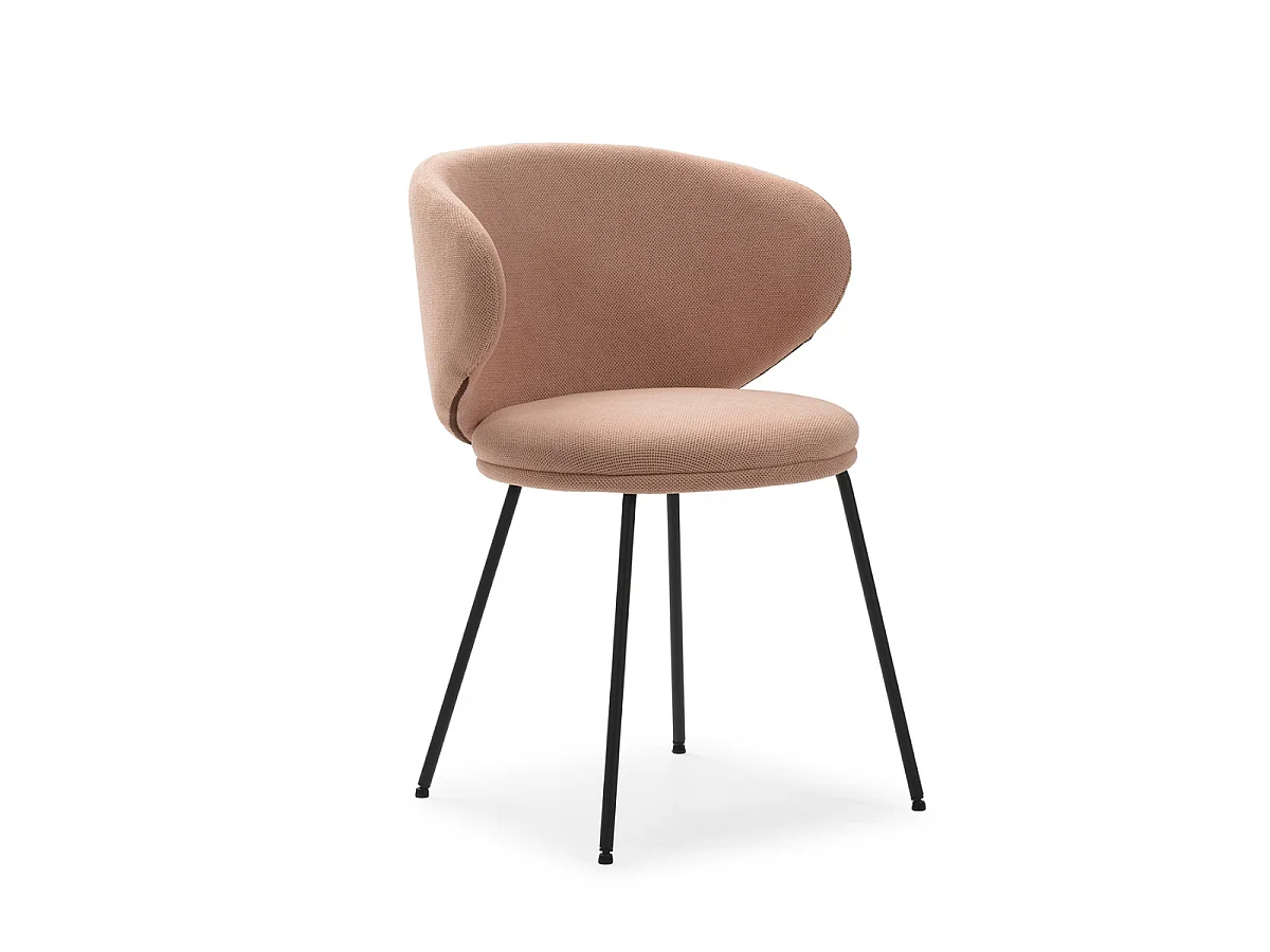 Lot de 2 chaises en tissu avec pieds en métal noir L60 cm - RUSH