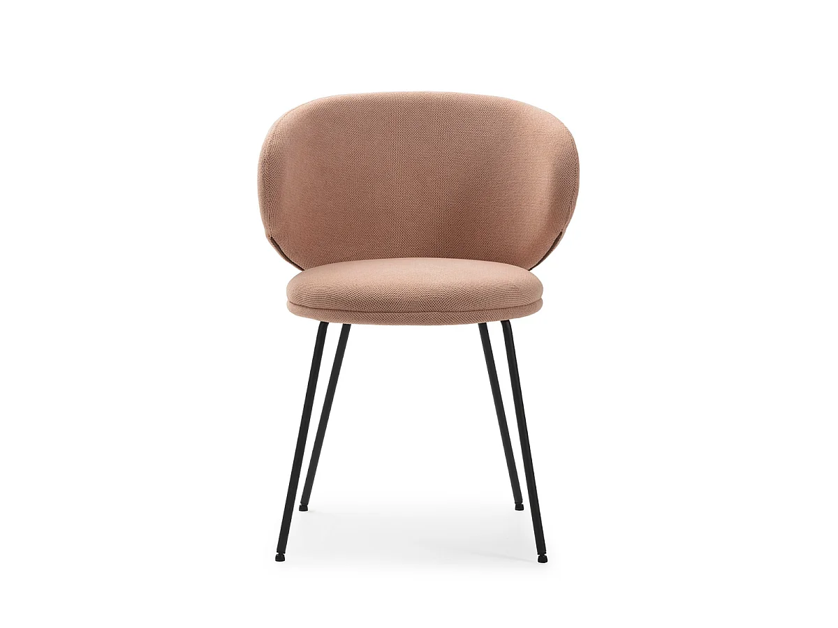 Lot de 2 chaises en tissu avec pieds en métal noir L60 cm - RUSH