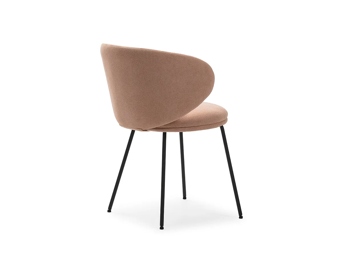 Lot de 2 chaises en tissu avec pieds en métal noir L60 cm - RUSH