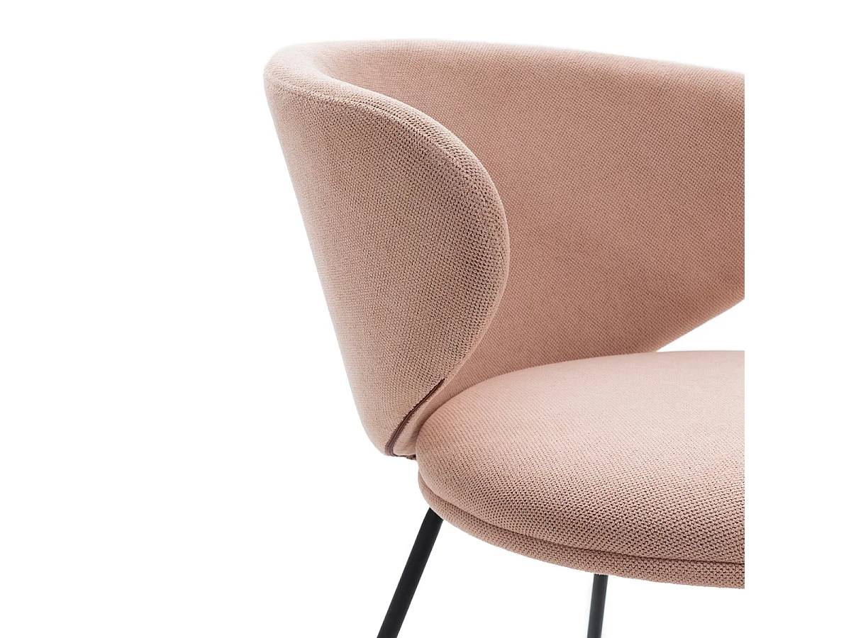 Lot de 2 chaises en tissu avec pieds en métal noir L60 cm - RUSH