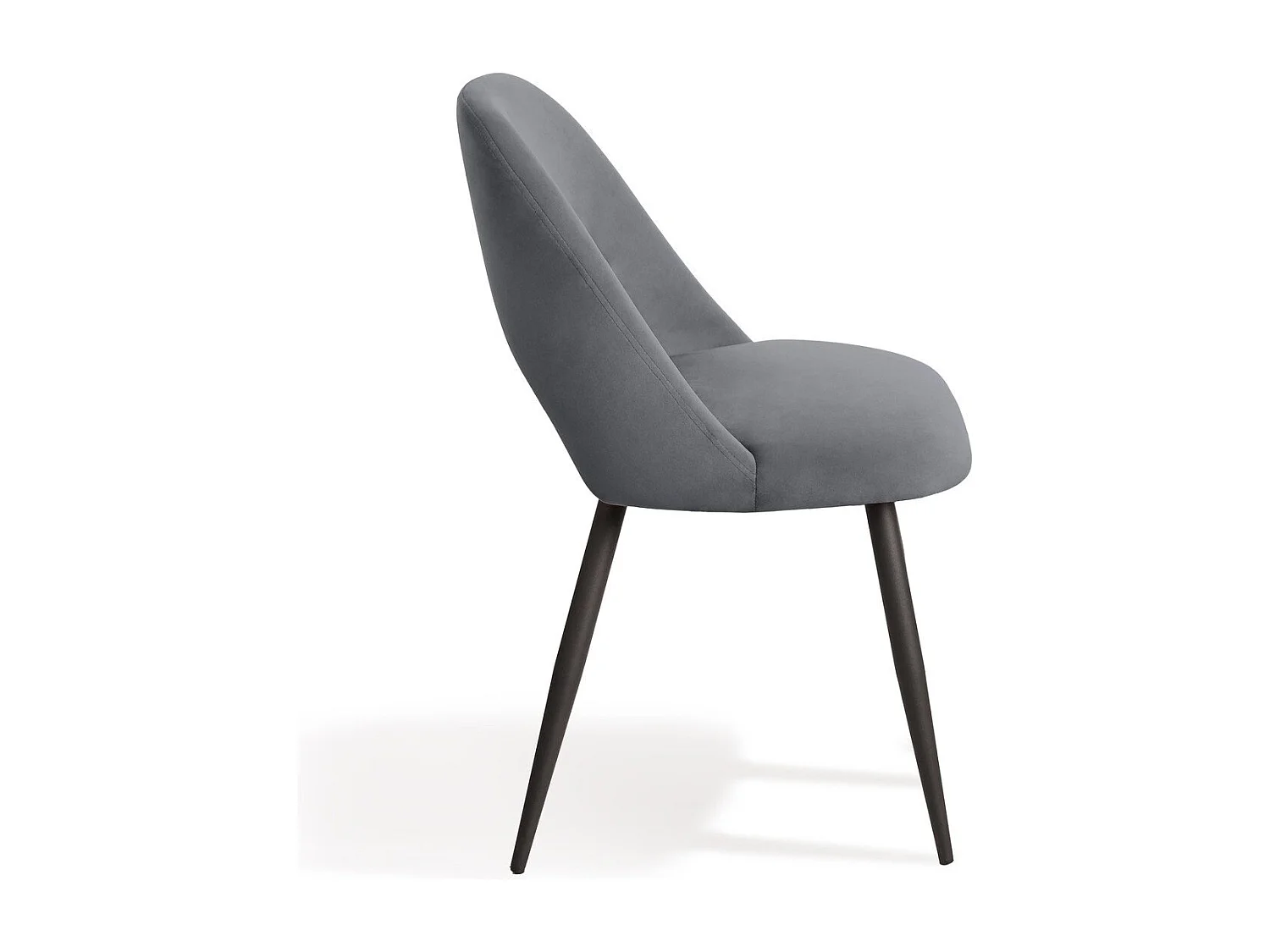 2er-Set Esszimmerstühle aus Stoff mit schwarzem Metallgestell L58 cm - AIMABLE