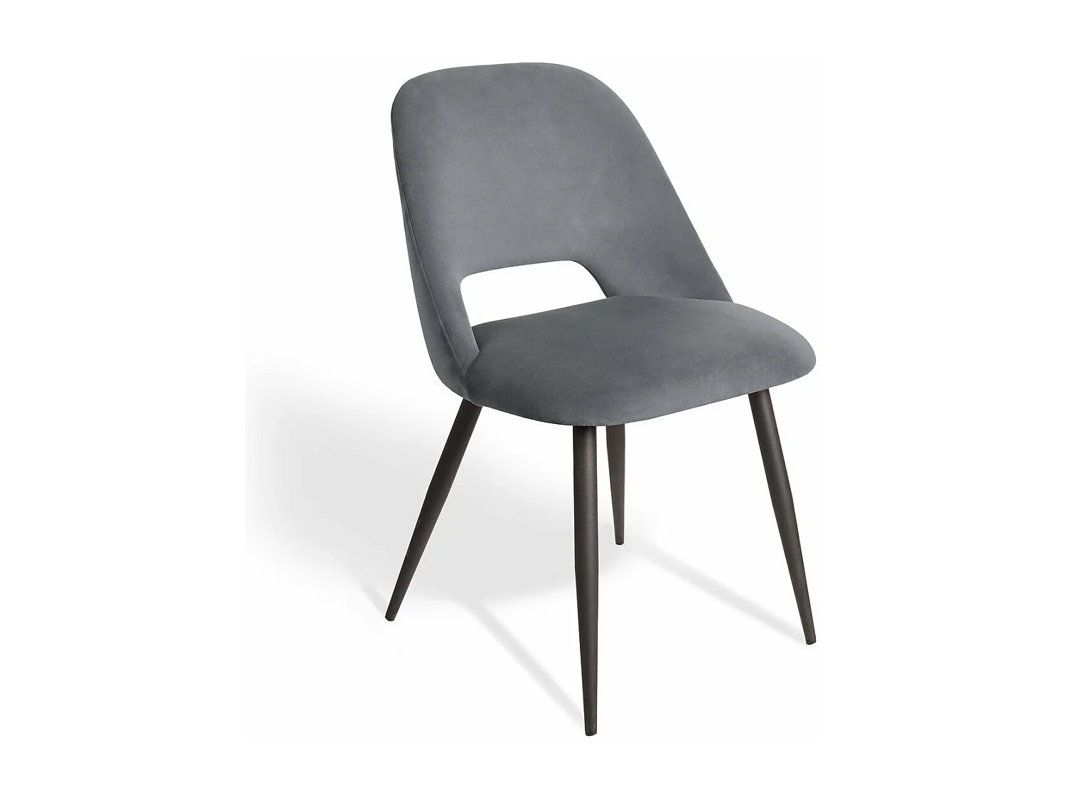 Lot de 2 chaises de séjour en tissu avec piètement en métal noir L58 cm - AIMABLE